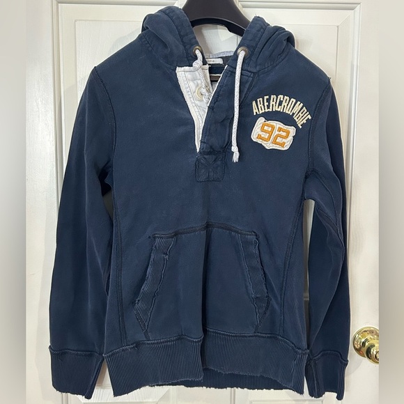 Y2K Abercrombie & Fitch Men’s Small Muscle Fit Distressed Hoodie Pullover - Picture 1 of 8
